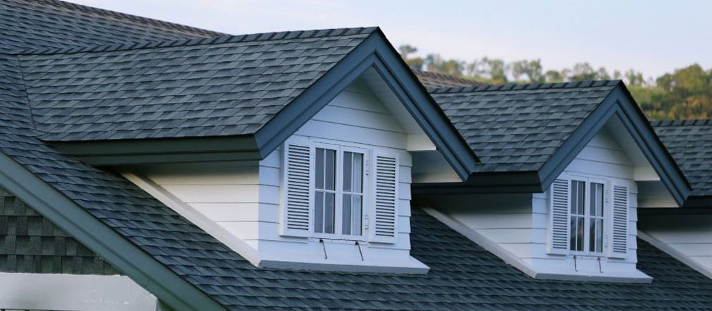 Newer green roof with architectural shingles